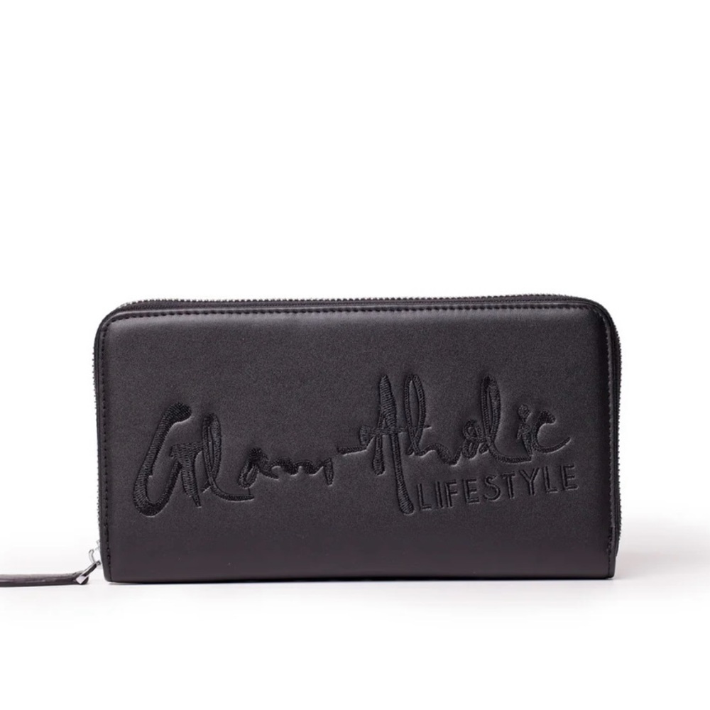 Glam-Aholic Lifestyle Black Embossed Zip Wallet